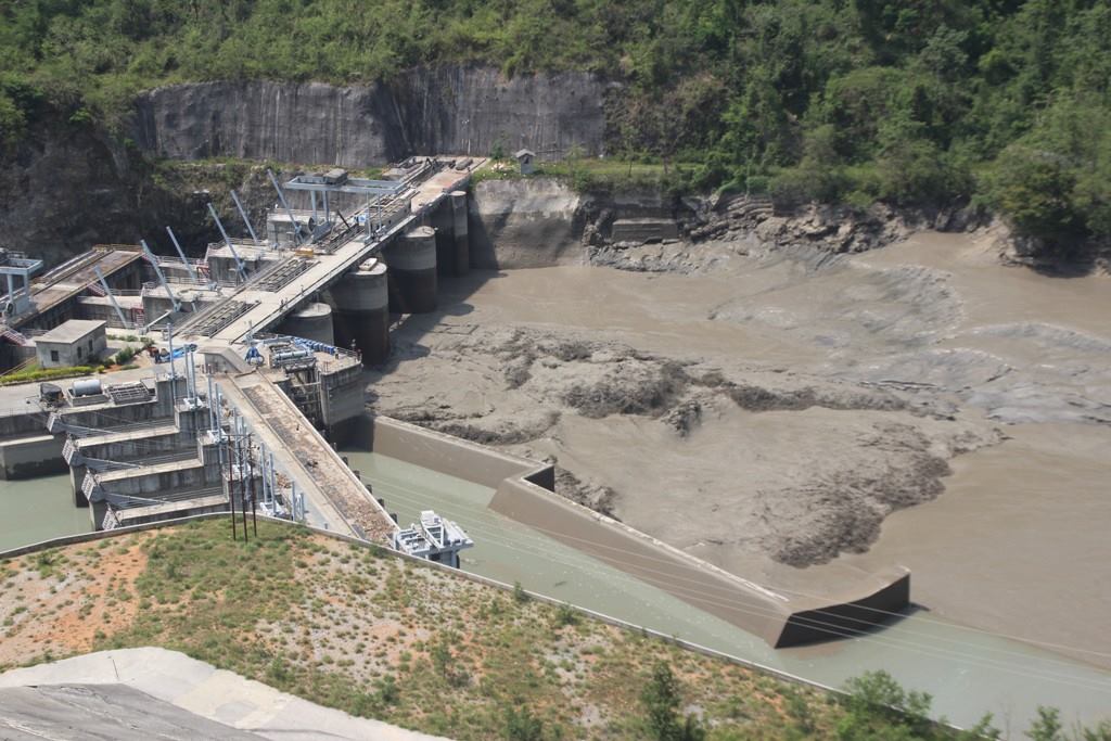 वर्षायाममा कालीगण्डकी ए जलविद्युत् केन्द्र र कालीगण्डकी नदी